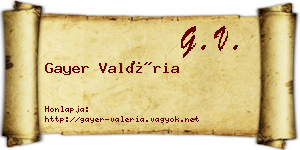 Gayer Valéria névjegykártya